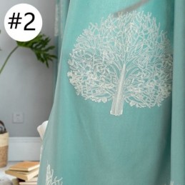 Nordic Style Linen Curtain Made to Measure Curtain Tree Embroidered For Living Room Bedroom
