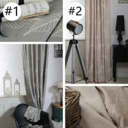 Cotton Blackout Curtain Made to Measure Curtain Nordic Leaf Embroidered For Living Room Bedroom