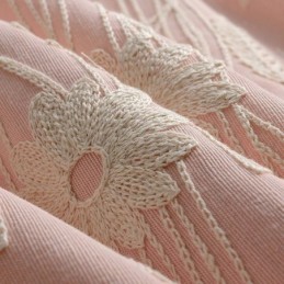 Cotton Blackout Curtain Made to Measure Curtain Nordic Plant Embroidered For Living Room Bedroom