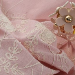 Nordic Plant Embroidered Curtain Made to Measure Curtain Linen For Living Room Bedroom