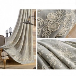 Nordic Plant Embroidered Curtain Made to Measure Curtain Linen For Living Room Bedroom