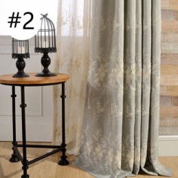 Nordic Plant Embroidered Curtain Made to Measure Curtain Linen For Living Room Bedroom