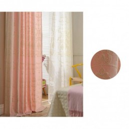 European Cotton Blackout Curtain Made to Measure Curtain Flower Embroidered