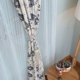 Nordic Cotton Blackout Curtains Printed Floral Window For Living Room Bedroom