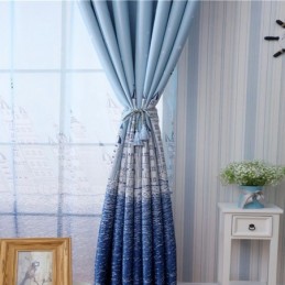 Castle Printed Blue Curtain Made to Measure Curtain Nordic Popular Bedroom Kid's Room Fabric