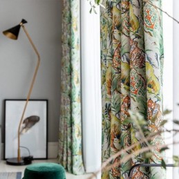 Curtain Made to Measure Curtain Oil Painted Leaves American Printed Blackout Curtains