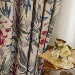 American Polycotton Curtain Made to Measure Curtain Plants Printed Blackout Curtains