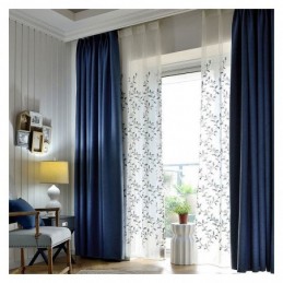 Nordic Modern Solid Color Curtain Made to Measure Curtain Black Silk Blackout Cotton and Linen Curtains