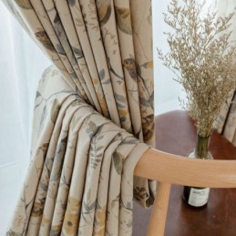 Nordic Linen Blackout Curtain Made to Measure Curtain Plant Printed For Living Room Bedroom
