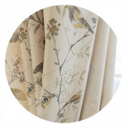 Nordic Linen Blackout Curtain Made to Measure Curtain Plant Printed For Living Room Bedroom