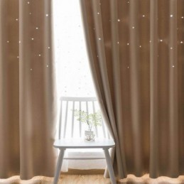 Modern Creative Curtain Made to Measure Curtain Solid Hollow Star