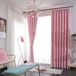 Modern Creative Curtain Made to Measure Curtain Solid Hollow Star