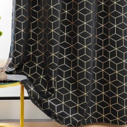 Blackout Curtain Made to Measure Curtain Geometric Bronzing Nordic Style For Living Room Bedroom