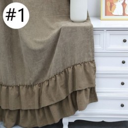 Solid Color Chenille Blackout Curtain Made to Measure Curtain Nordic Style Splicing For Living Room And Bedroom