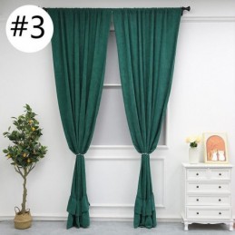 Solid Color Chenille Blackout Curtain Made to Measure Curtain Nordic Style Splicing For Living Room And Bedroom
