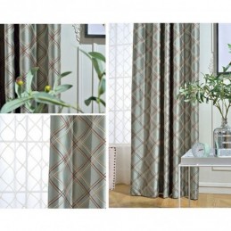 Nordic Blackout Curtain Made to Measure Curtain Rhombus Jacquard For Living Room Bedroom