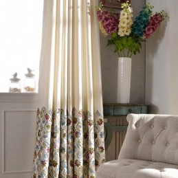 Nordic Style Blackout Curtains Poly Cotton Embroidered For Living Room Bedroom