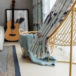 Nordic Blackout Curtains Printed Floral Window For Living Room Bedroom