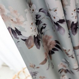 Nordic Blackout Curtains Printed Floral Window For Living Room Bedroom