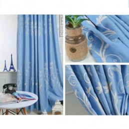 Nordic Wind Blackout Curtain Made to Measure Curtain Plant Embroidered Cotton Linen
