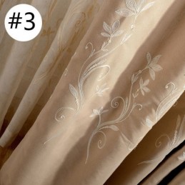 Nordic Wind Blackout Curtain Made to Measure Curtain Plant Embroidered Cotton Linen