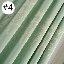 Nordic Wind Blackout Curtain Made to Measure Curtain Plant Embroidered Cotton Linen