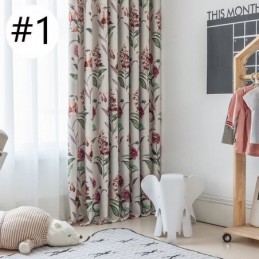 Nordic Blackout Curtains Plant Printed For Living Room Bedroom