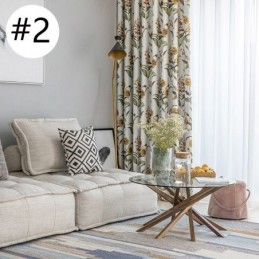 Nordic Blackout Curtains Plant Printed For Living Room Bedroom