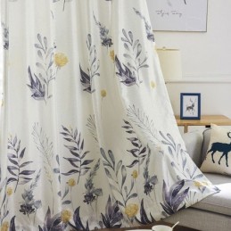 Nordic Blackout Curtain Made to Measure Curtain Printed Leaves For Living Room Bedroom