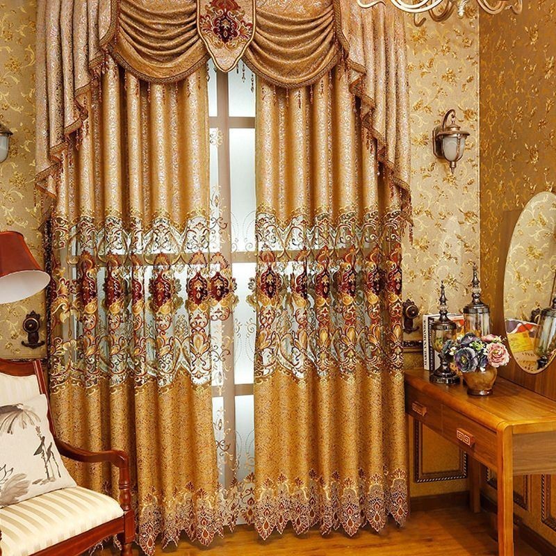 European Embroidered Curtains Luxury For Living Room Bedroom