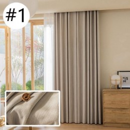 Modern Blackout Curtains Solid Color Jacquard For Living Room