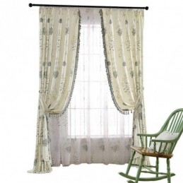 Retro Rural Semi Blackout Curtain Made to Measure Curtain Flower Printed Living Room