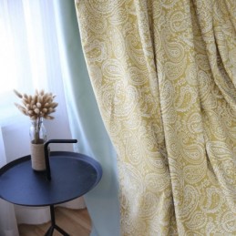 Modern Cotton Curtain Made to Measure Curtain PLant Jacquard For Living Room Bedroom