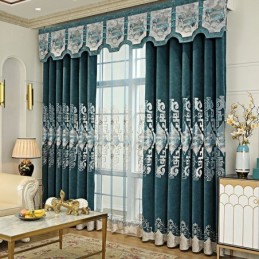 Luxury Curtain Made to Measure Curtain With Embroidered Pattern For Living Room Bedroom