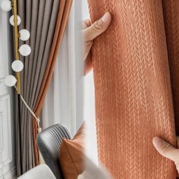 Modern Stitching Curtain Made to Measure Curtain Chenille Blackout For Living Room Bedroom