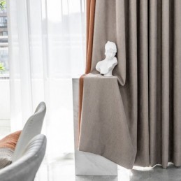 Modern Stitching Curtain Made to Measure Curtain Chenille Blackout For Living Room Bedroom