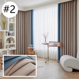 Modern Stitching Curtain Made to Measure Curtain Chenille Blackout For Living Room Bedroom