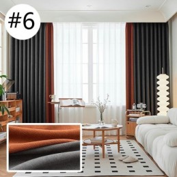 Modern Stitching Curtain Made to Measure Curtain Chenille Blackout For Living Room Bedroom