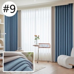 Modern Stitching Curtain Made to Measure Curtain Chenille Blackout For Living Room Bedroom
