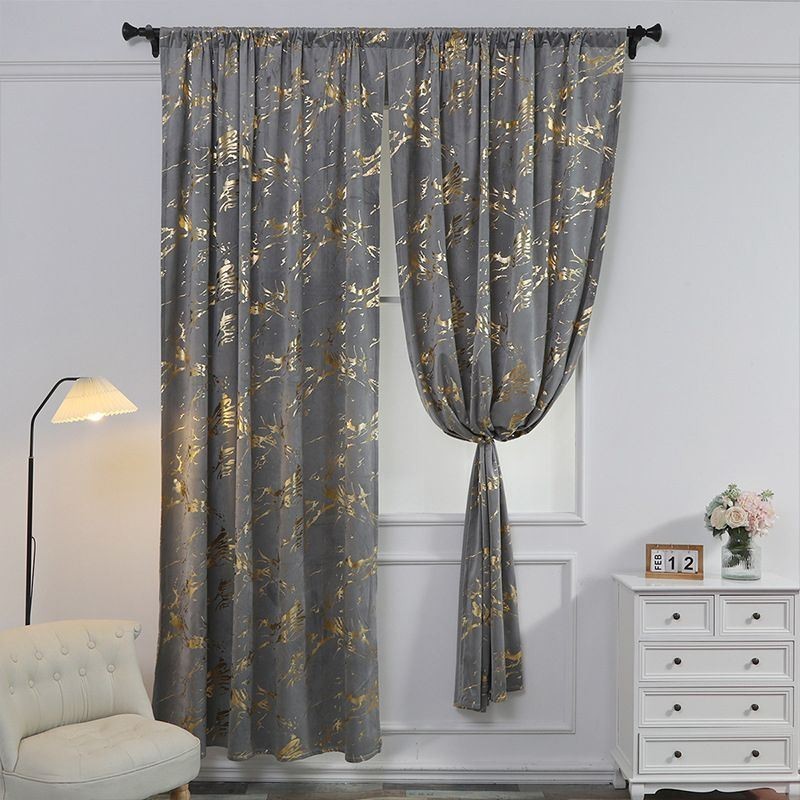 Flannel Bronzing Curtains Simple Blackout Curtain Made to Measure Curtain For Bedroom Living Room