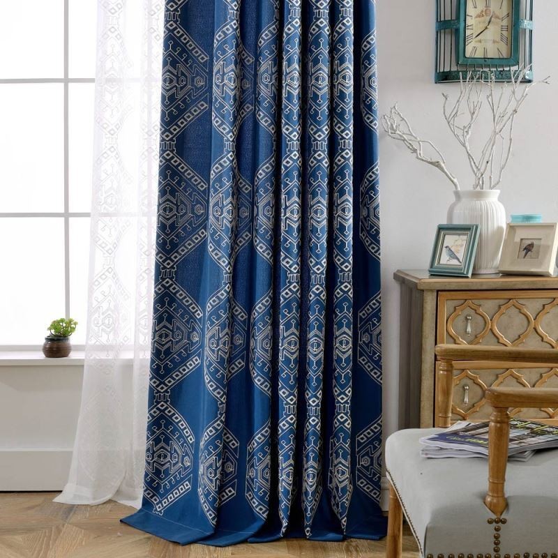 Modern Max Blackout Curtain Made to Measure Curtain Geometric Embroidery Bedroom