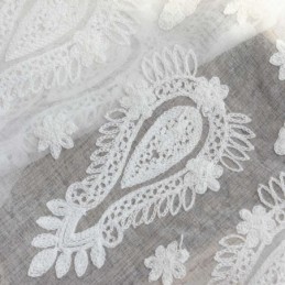 Breathable Sheer Curtain Made to Measure Curtain White All match Embroidery Living Room