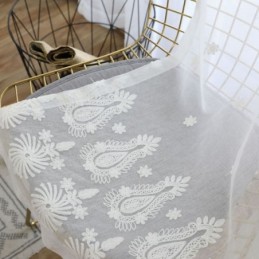 Breathable Sheer Curtain Made to Measure Curtain White All match Embroidery Living Room