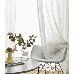 Solid Color Lace Sheer Curtain Made to Measure Curtain Panel Voile Bay Window Bedroom