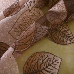 Minimalist Voile Curtain Made to Measure Curtain Panle Refreshing Leaves Jacquard