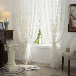 European Embroidered Sheer Curtain Made to Measure Curtain White Tulle Curtains For Living Room Bedroom