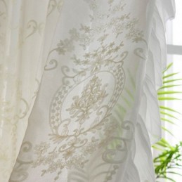 European Embroidered Sheer Curtain Made to Measure Curtain White Tulle Curtains For Living Room Bedroom