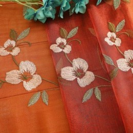 Pastoral Style Sheer Curtain Made to Measure Curtain Fresh Ventilate Embroidery Living Room