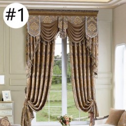 Luxury Chenille Jacquard Window Curtain Made to Measure Curtain Elegant Design For Bedroom Decorative