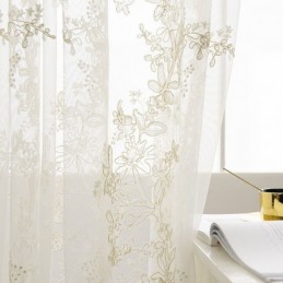 Decorative Sheer Curtain Made to Measure Curtain Plant Embroidered Tulle Curtains Living Room Bedroom